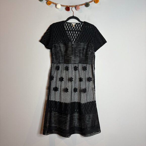 Sundance black lacy overlay sheer dress whimsigoth - Picture 1 of 4